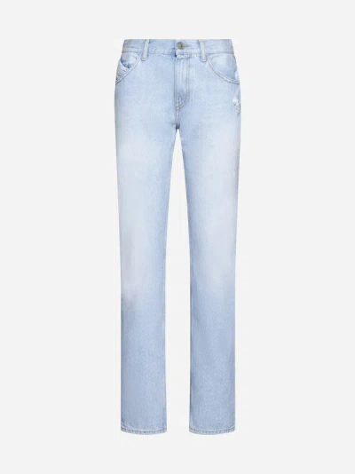 Shop Attico Girlfriend Jeans In Sky Blue