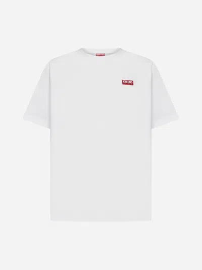 Shop Kenzo Logo Cotton Oversized T-shirt In Off White