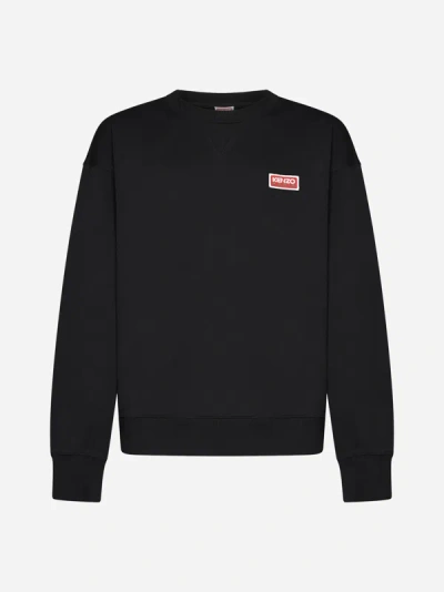 Shop Kenzo Logo Cotton Oversized Sweatshirt In Black