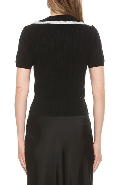 Shop Alexia Admor Kith Knit Button Top In Black