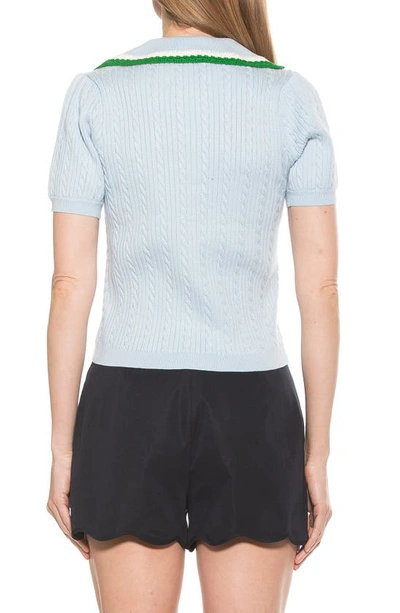 Alexia Admor Kith Knit Button Top In Halogen Blue