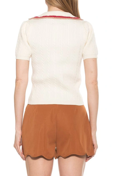 Shop Alexia Admor Kith Knit Button Top In Ivory