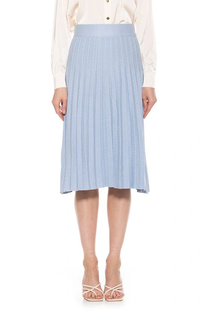 Shop Alexia Admor Eliza Pleated Knit Skirt In Halogen Blue
