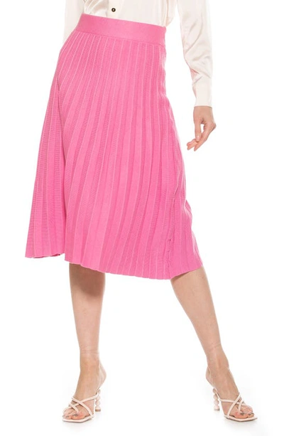 Shop Alexia Admor Eliza Pleated Knit Skirt In Pink