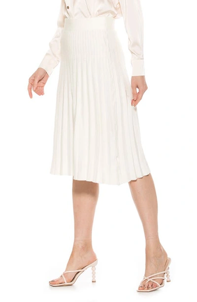 Shop Alexia Admor Eliza Pleated Knit Skirt In Ivory