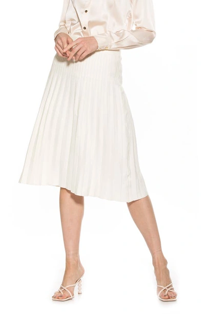 Shop Alexia Admor Eliza Pleated Knit Skirt In Ivory