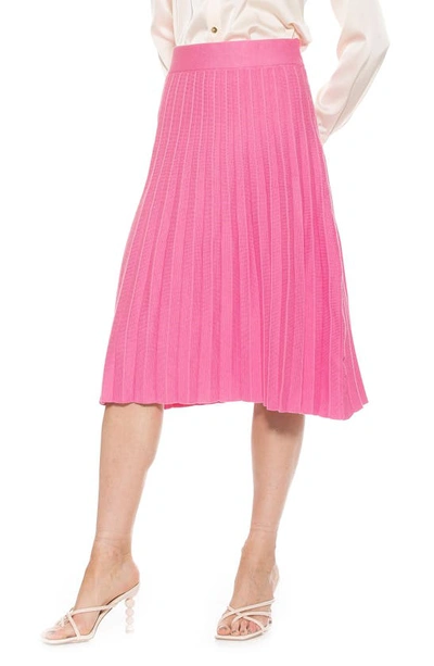 Shop Alexia Admor Eliza Pleated Knit Skirt In Pink