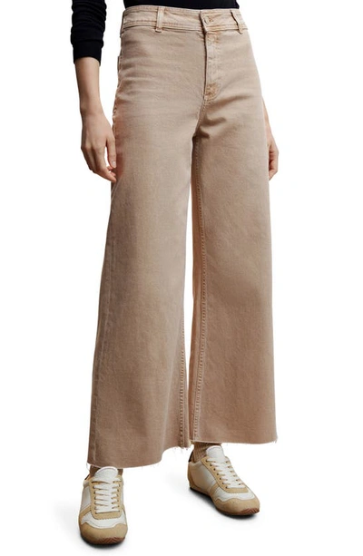 Shop Mango High Waist Culotte Jeans In Light Pastel