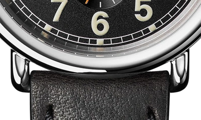 Shop Shinola Runwell Automatic Leather Strap Watch, 45mm In Black