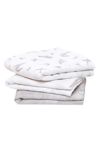 Shop Aden + Anais 3-pack Assorted Large Cotton Muslin Musy Squares In Map The Stars Grey