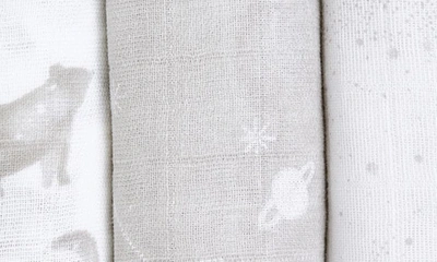 Aden + Anais 3-pack Assorted Large Cotton Muslin Musy Squares In Map The Stars Grey