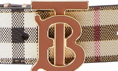 Shop Burberry Check Belt In Vcheck / Briar Brown