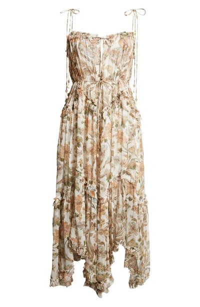 Shop Zimmermann Floral Print Chintz Tiered Sundress In Ivory Daisy Floral