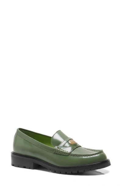 Shop Free People Liv Penny Loafer In Serpent