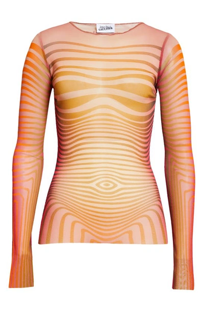 Shop Jean Paul Gaultier Gender Inclusive The Red Body Morphing Long Sleeve Top In Red/ Orange