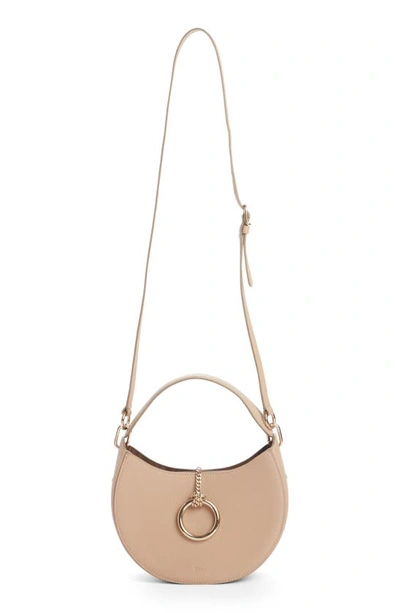 Shop Chloé Small Arlene Leather Hobo In Nomad Beige 28u