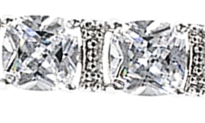 Shop Cz By Kenneth Jay Lane Cushion Cut Cubic Zirconia Tennis Bracelet In Clear/silver