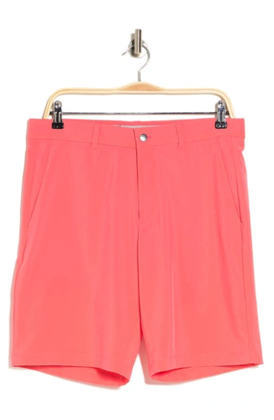 Shop Callaway Golf 9" Flat Front Shorts In Sun Kissed Coral