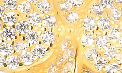 Gabi Rielle Pavé Cubic Zirconia Floral Pendant Necklace In Gold