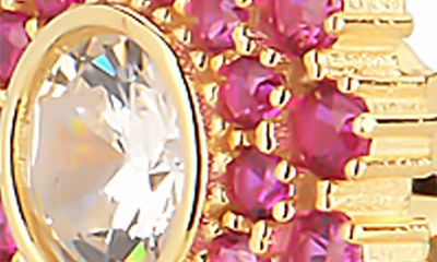 Gabi Rielle 14k Over Silver Cz Rosy Bloom Earrings In Gold