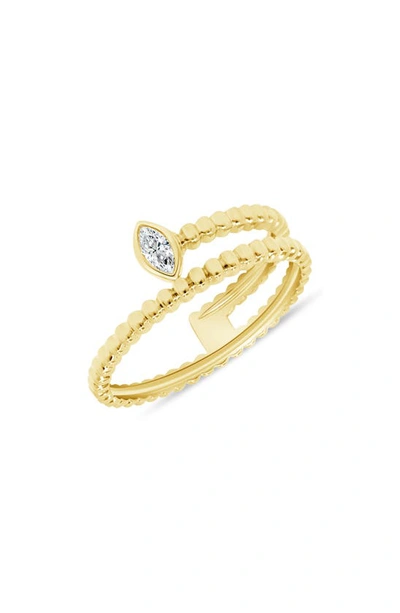 Shop Ron Hami 14k Yellow Gold Marquise Bezel Diamond Ring In Gold/ Diamond