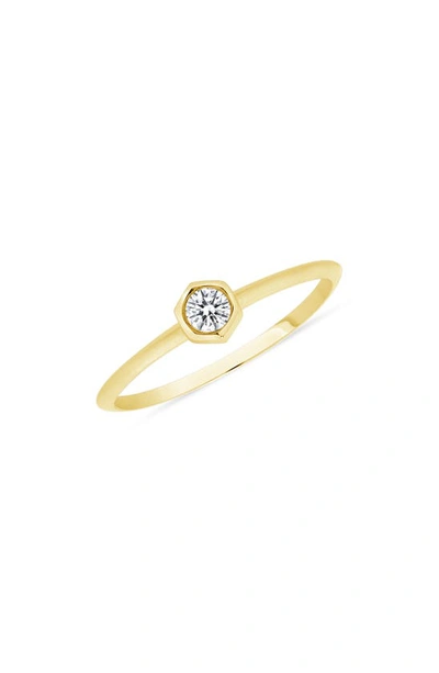 Shop Ron Hami 14k Yellow Gold Bezel Set Diamond Ring In Gold/ Diamond