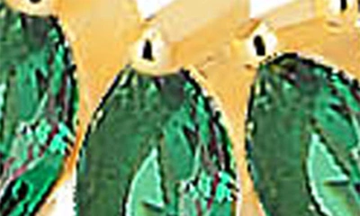 Shop Gabi Rielle Goddess Cubic Zirconia Frontal Hoop Earrings In Gold/green