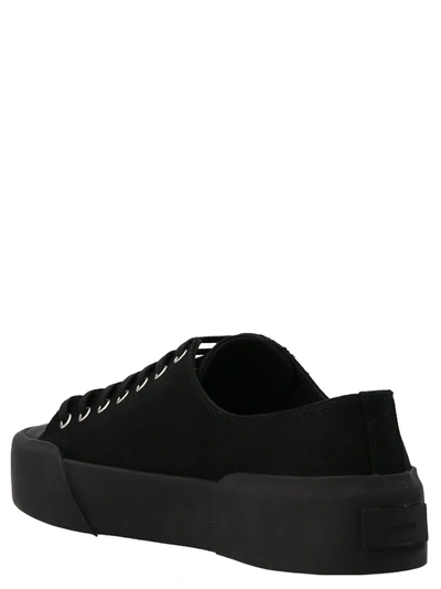 Shop Jil Sander Canvas Sneakers In Black