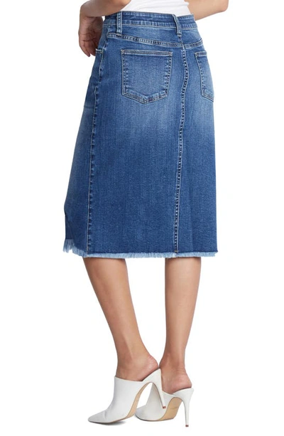 Shop Wash Lab Denim Reveal Denim Midi Skirt In Beach Blue