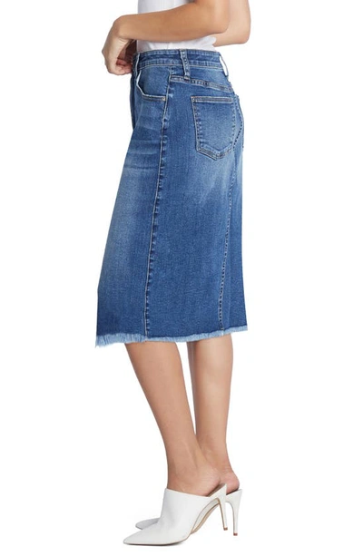 Wash Lab Denim Reveal Denim Midi Skirt In Beach Blue