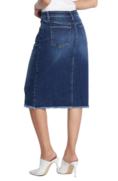 Wash Lab Denim Reveal Denim Midi Skirt In Valley Blue