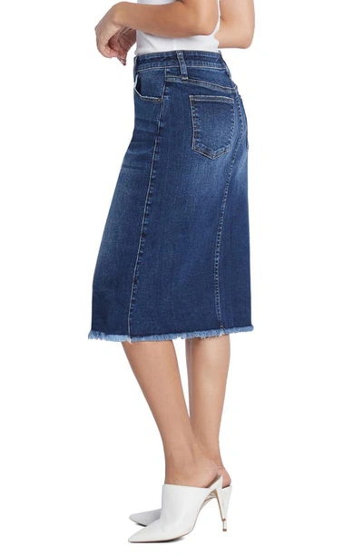 Wash Lab Denim Reveal Denim Midi Skirt In Valley Blue