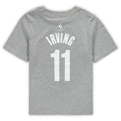 Shop Jordan Brand Preschool  Kyrie Irving Gray Brooklyn Nets Statement Edition Name & Number T-shirt In Heather Gray