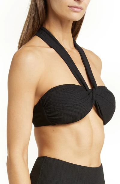 Shop Change Of Scenery Loryn Halter Bikini Top In Black Texture