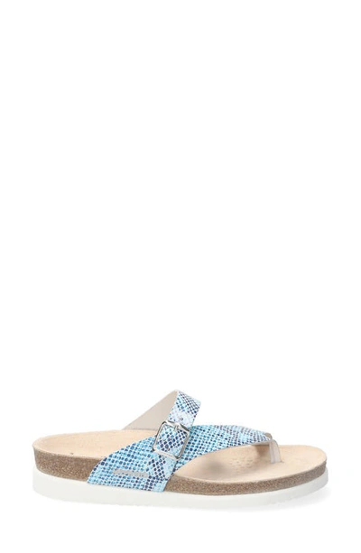 Mephisto Helen Toe Loop Sandal In Turquoise Sand Boa