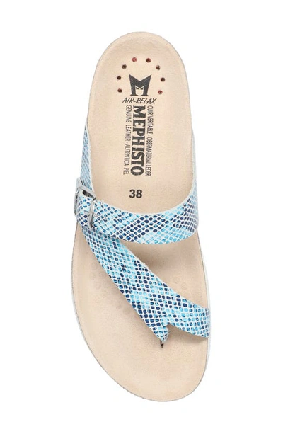 Shop Mephisto Helen Toe Loop Sandal In Turquoise Sand Boa
