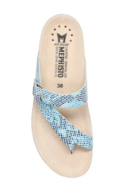 Mephisto Helen Toe Loop Sandal In Turquoise Sand Boa