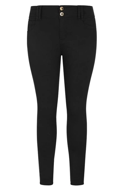 Shop City Chic Asha High Waist Ankle Skinny Jeans In Black