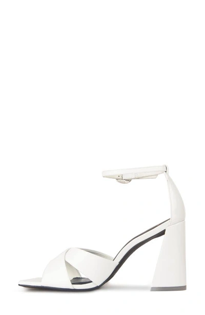 Shop Black Suede Studio Chelsea Ankle Strap Sandal In White Patent