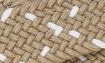 Shop Johnston & Murphy Woven Stretch Knit Belt In Khaki/ White