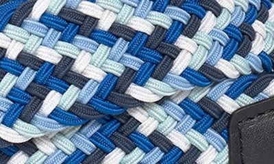 Shop Johnston & Murphy Woven Stretch Knit Belt In Blue Multi