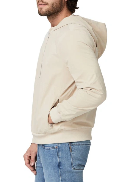 Shop Paige Alhambra Hooded Half Zip Pullover In Warm Cement