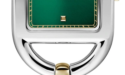 Shop Furla Square Bracelet Watch, 24mm In Two Tone/ Green/ Two Tone