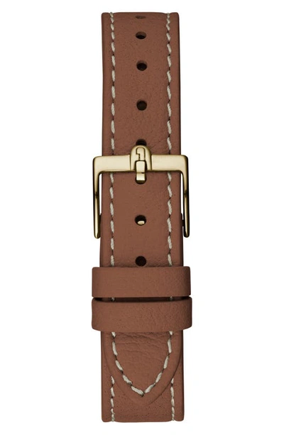 Shop Furla Easy Shape Leather Strap Watch, 32mm In Gold/ Brown/ Brown