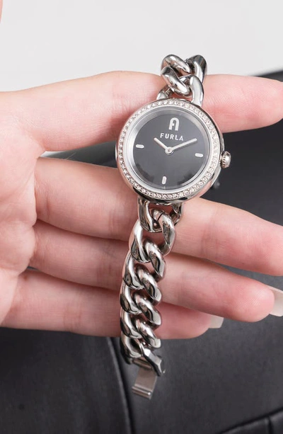 Shop Furla Chain Bracelet Watch, 28mm In Silver/ Black/ Silver