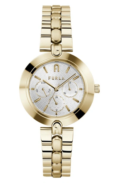 Shop Furla Logo Links Bracelet Watch, 36.5mm In Gold/ Silver/ Gold