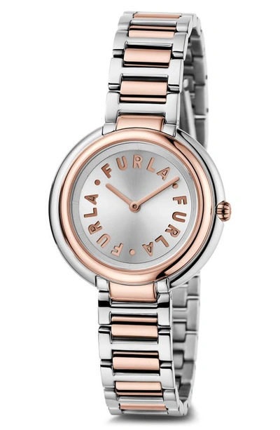 Shop Furla Icon Shape Bracelet Watch, 34mm In Two Tone/ Silver/ Two Tone