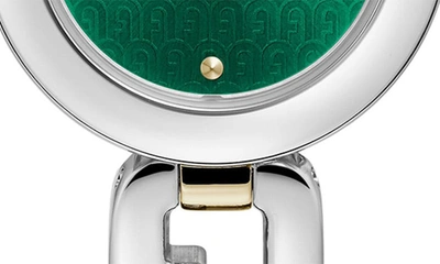 Shop Furla Arco Bracelet Watch, 25mm In Two Tone/ Green