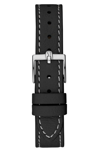 Shop Furla Easy Shape Leather Strap Watch, 32mm In Silver/ Black/ Black