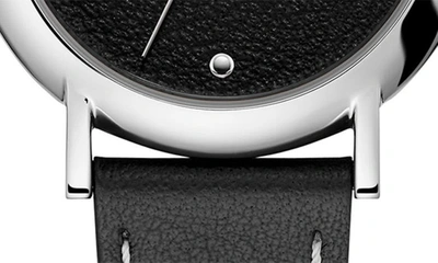 Shop Furla Easy Shape Leather Strap Watch, 32mm In Silver/ Black/ Black